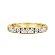Portofino - 14K Yellow Gold 11 Stone French Pave Diamond Wedding Band