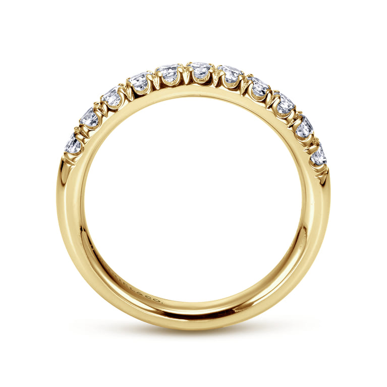 Straight Wedding Ring in 14k Yellow Gold with Round Natural Diamond at Gabriel & Co. - Shot 2