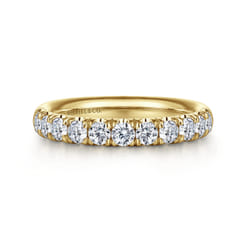 Portofino - 14K Yellow Gold 11 Stone French Pave Diamond Wedding Band
