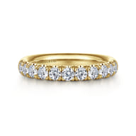 Portofino - 14K Yellow Gold 11 Stone French Pave Diamond Wedding Band