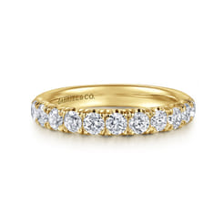 Portofino - 14K Yellow Gold 11 Stone French Pave Diamond Wedding Band