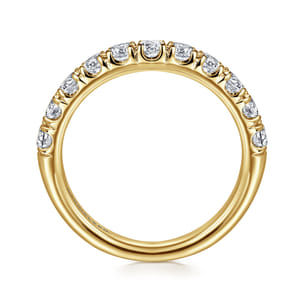 Portofino - 14K Yellow Gold 11 Stone French Pave Diamond Wedding Band
