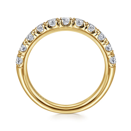 Portofino - 14K Yellow Gold 11 Stone French Pave Diamond Wedding Band