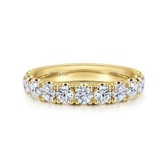 Portofino - 14K Yellow Gold 11 Stone French Pave Set Diamond Wedding Band