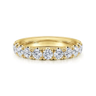 Portofino - 14K Yellow Gold 11 Stone French Pave Set Diamond Wedding Band