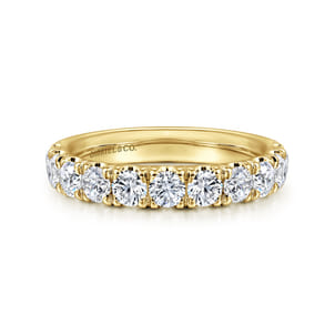 Portofino - 14K Yellow Gold 11 Stone French Pave Set Diamond Wedding Band
