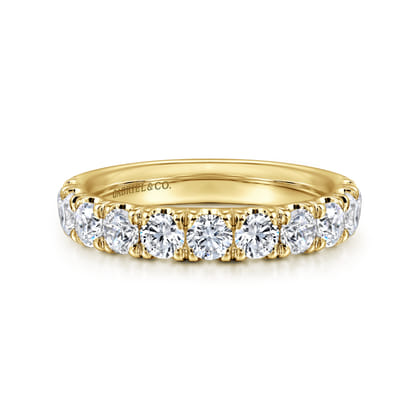 Portofino - 14K Yellow Gold 11 Stone French Pave Set Diamond Wedding Band