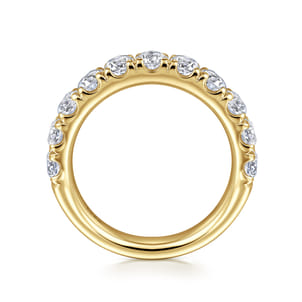 Portofino - 14K Yellow Gold 11 Stone French Pave Set Diamond Wedding Band