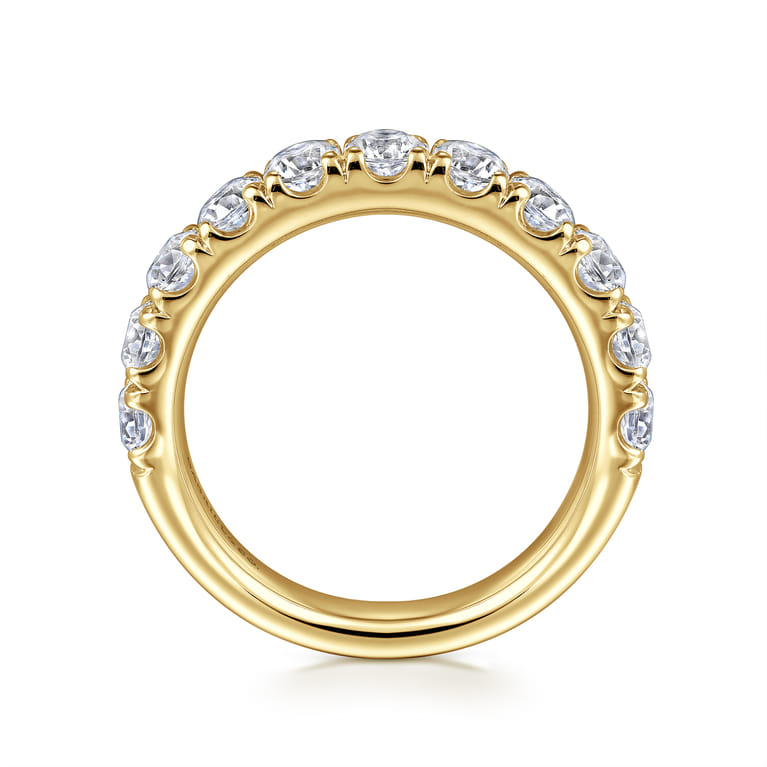 Straight Wedding Ring in 14k Yellow Gold with Round Natural Diamond at Gabriel & Co. - Shot 2