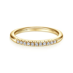Portofino - 14K Yellow Gold 11 Stone French Pave Set Diamond Wedding Band