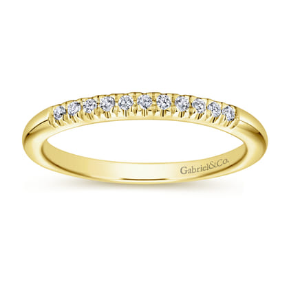 Portofino - 14K Yellow Gold 11 Stone French Pave Set Diamond Wedding Band