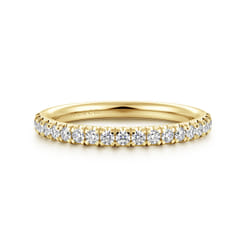 Portofino - 14K Yellow Gold French Pave Diamond Anniversary Band