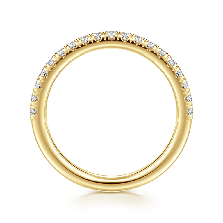 Straight Wedding Ring in 14k Yellow Gold with Round Natural Diamond at Gabriel & Co. - Shot 2