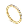 Straight Wedding Ring in 14k Yellow Gold with Round Natural Diamond at Gabriel & Co.