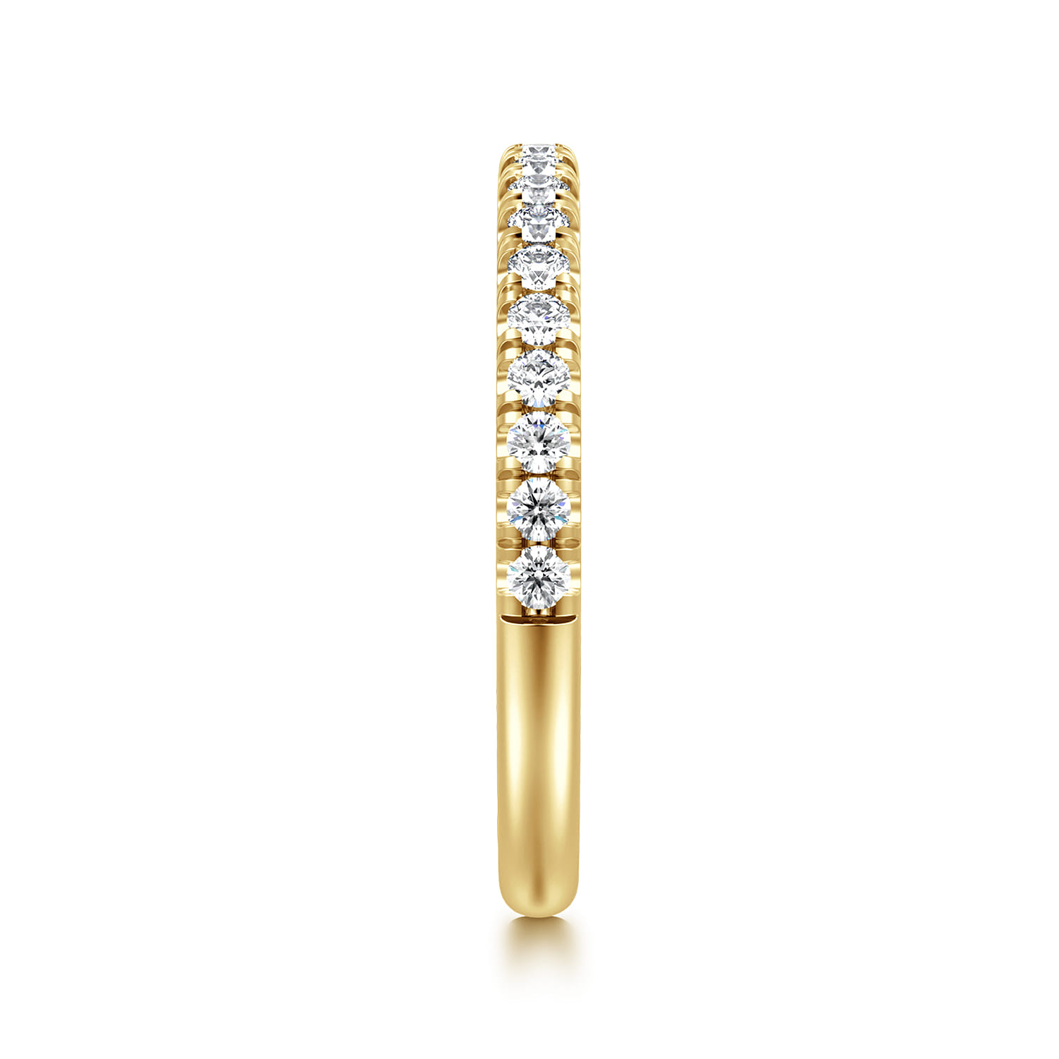 Straight Wedding Ring in 14k Yellow Gold with Round Natural Diamond at Gabriel & Co. - Shot 4