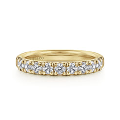 Portofino - 14K Yellow Gold French Pave Set Diamond Wedding Band