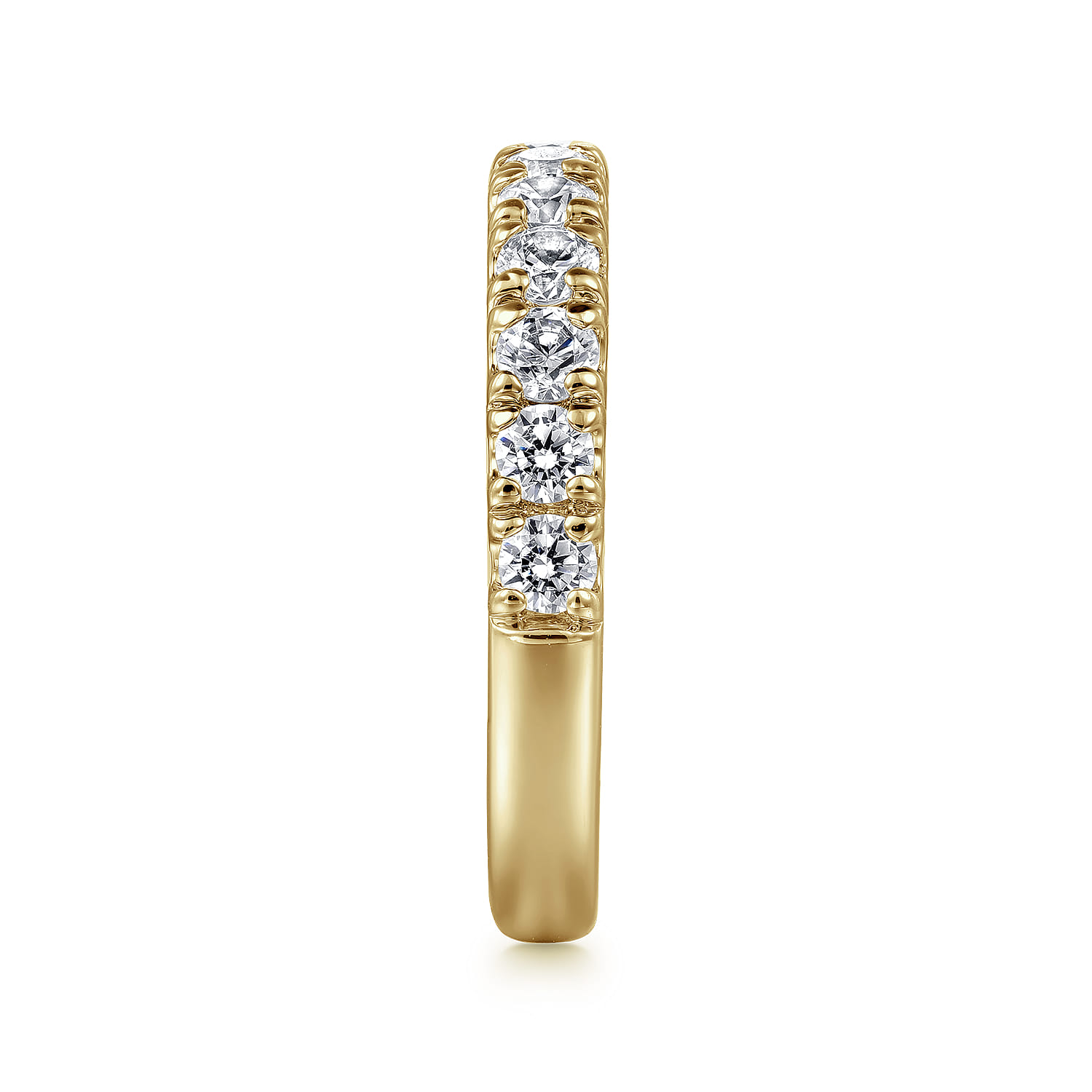 Straight Wedding Ring in 14k Yellow Gold with Round Natural Diamond at Gabriel & Co. - Shot 4