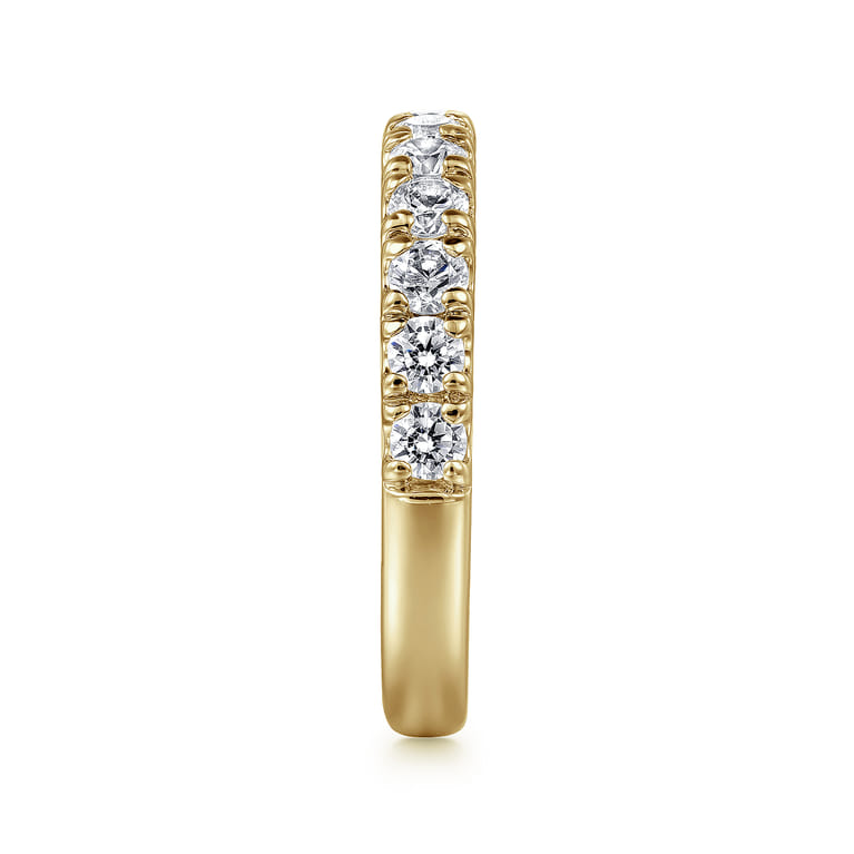 Straight Wedding Ring in 14k Yellow Gold with Round Natural Diamond at Gabriel & Co. - Shot 4
