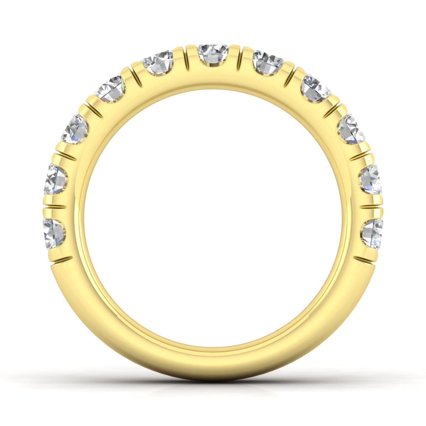 Straight Wedding Ring in 14k Yellow Gold with Round Natural Diamond at Gabriel & Co. - Shot 2