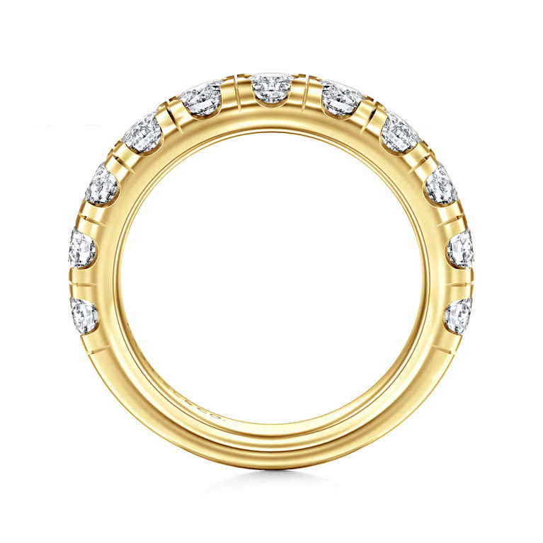 Straight Wedding Ring in 14k Yellow Gold with Round Natural Diamond at Gabriel & Co. - Shot 2