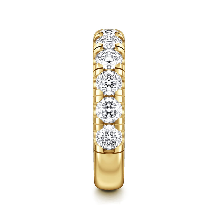Straight Wedding Ring in 14k Yellow Gold with Round Natural Diamond at Gabriel & Co. - Shot 4