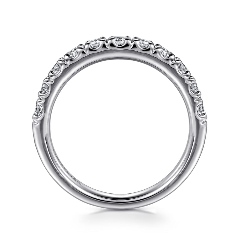 Straight Wedding Ring in Platinum with Round Natural Diamond at Gabriel & Co. - Shot 2