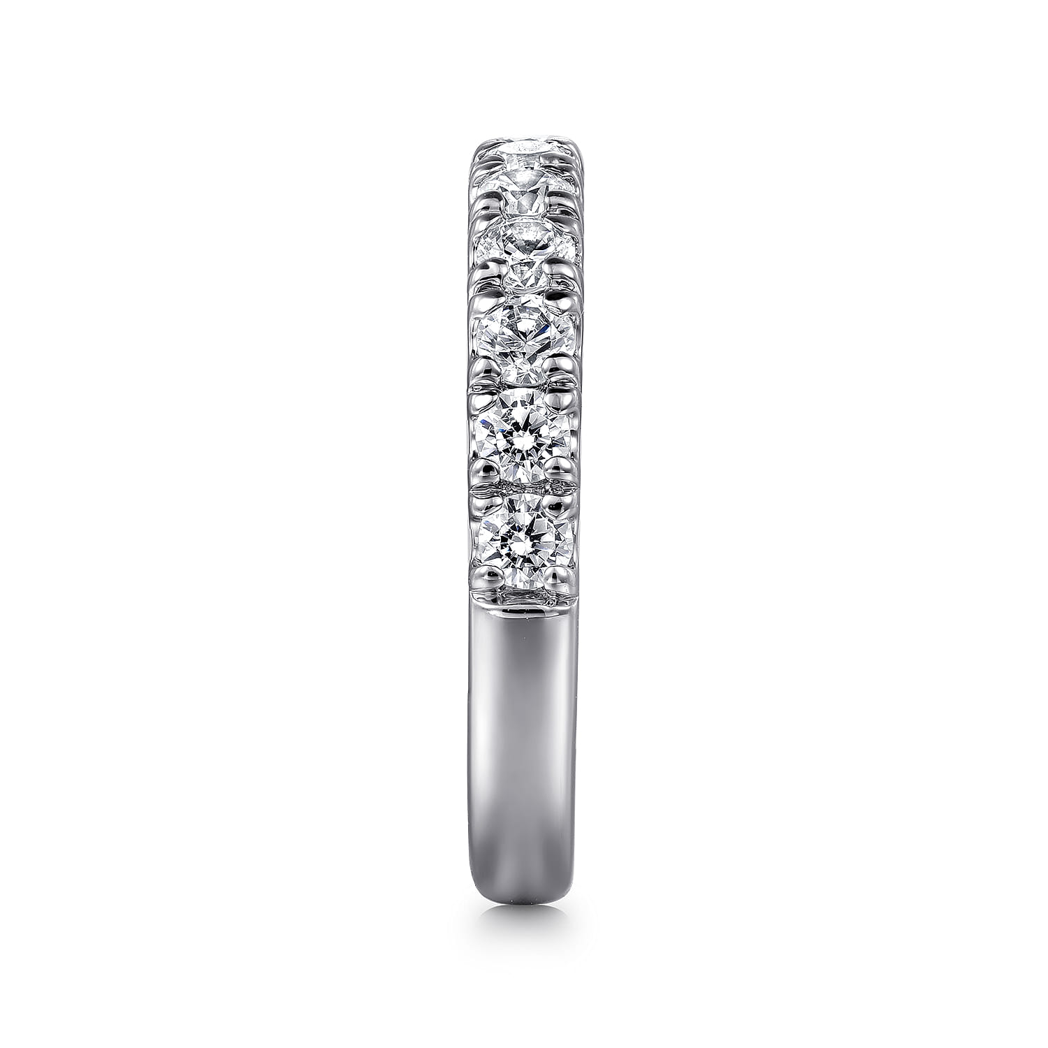 Straight Wedding Ring in Platinum with Round Natural Diamond at Gabriel & Co. - Shot 4