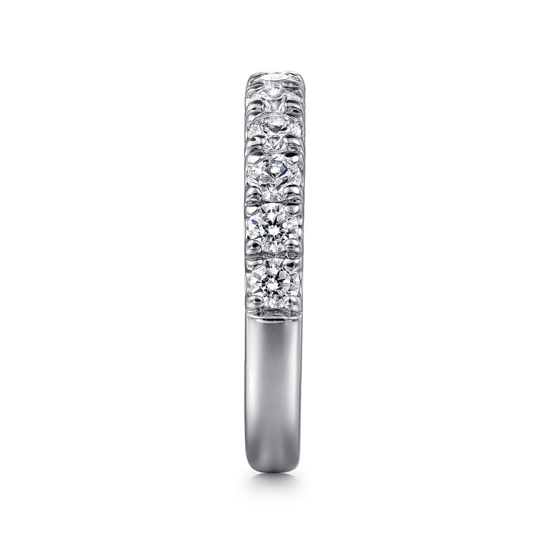 Straight Wedding Ring in Platinum with Round Natural Diamond at Gabriel & Co. - Shot 4