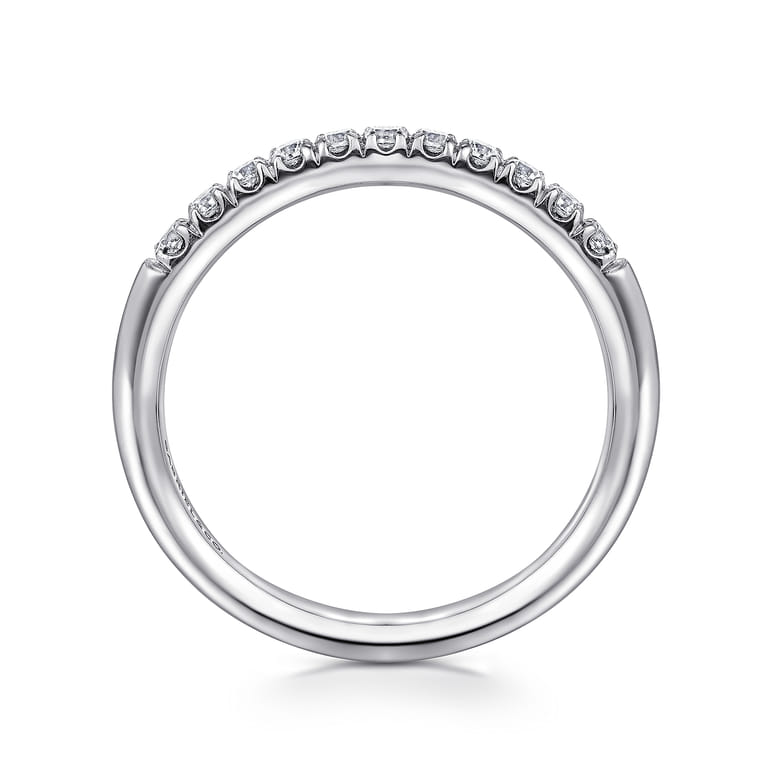 Straight Wedding Ring in Platinum with Round Natural Diamond at Gabriel & Co. - Shot 2