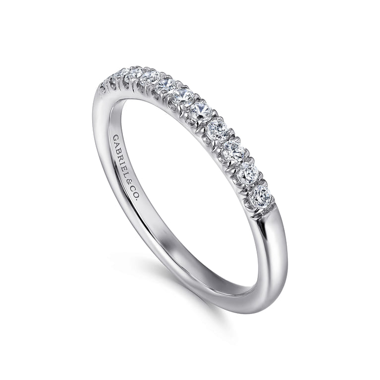 Straight Wedding Ring in Platinum with Round Natural Diamond at Gabriel & Co. - Shot 3