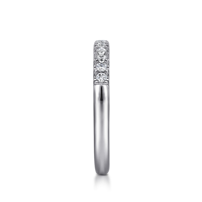 Straight Wedding Ring in Platinum with Round Natural Diamond at Gabriel & Co. - Shot 4