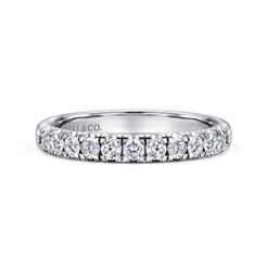 Portofino - Platinum 11 Stone French Pave Diamond Wedding Band