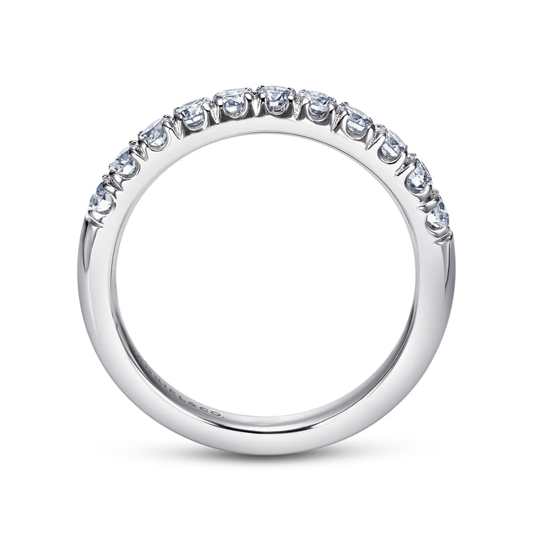 Straight Wedding Ring in Platinum with Round Natural Diamond at Gabriel & Co. - Shot 2