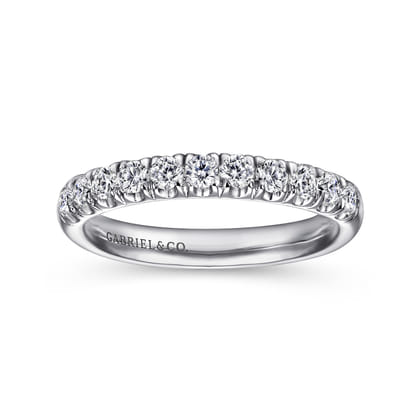 Portofino - Platinum 11 Stone French Pave Diamond Wedding Band