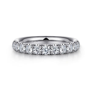 Portofino - Platinum 11 Stone French Pave Diamond Wedding Band