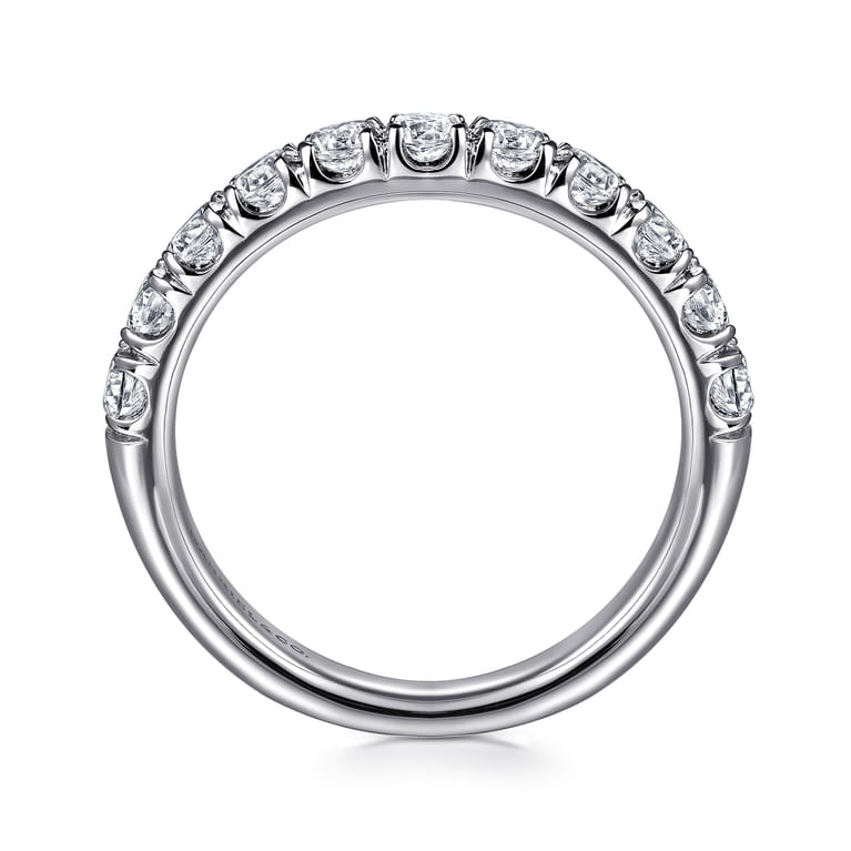 Straight Wedding Ring in Platinum with Round Natural Diamond at Gabriel & Co. - Shot 2