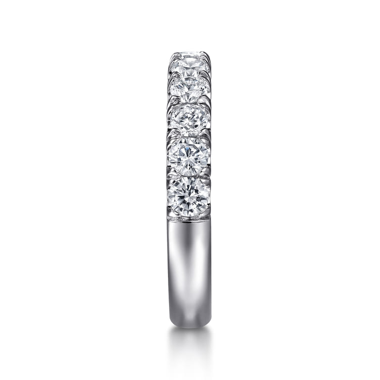 Straight Wedding Ring in Platinum with Round Natural Diamond at Gabriel & Co. - Shot 4