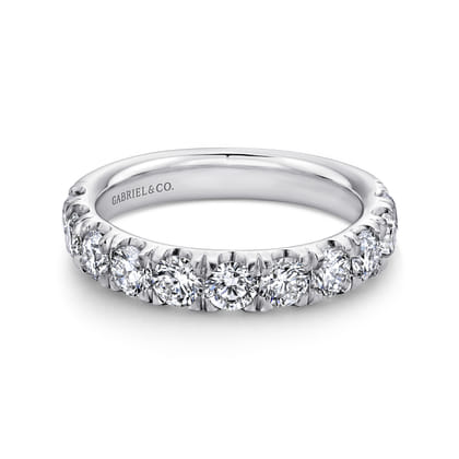 Portofino - Platinum 11 Stone French Pave Set Diamond Wedding Band