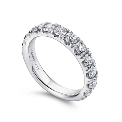 Portofino - Platinum 11 Stone French Pave Set Diamond Wedding Band