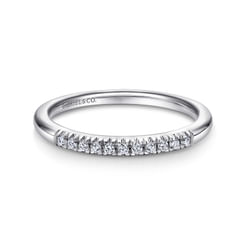 Portofino - Platinum 11 Stone French Pave Set Diamond Wedding Band