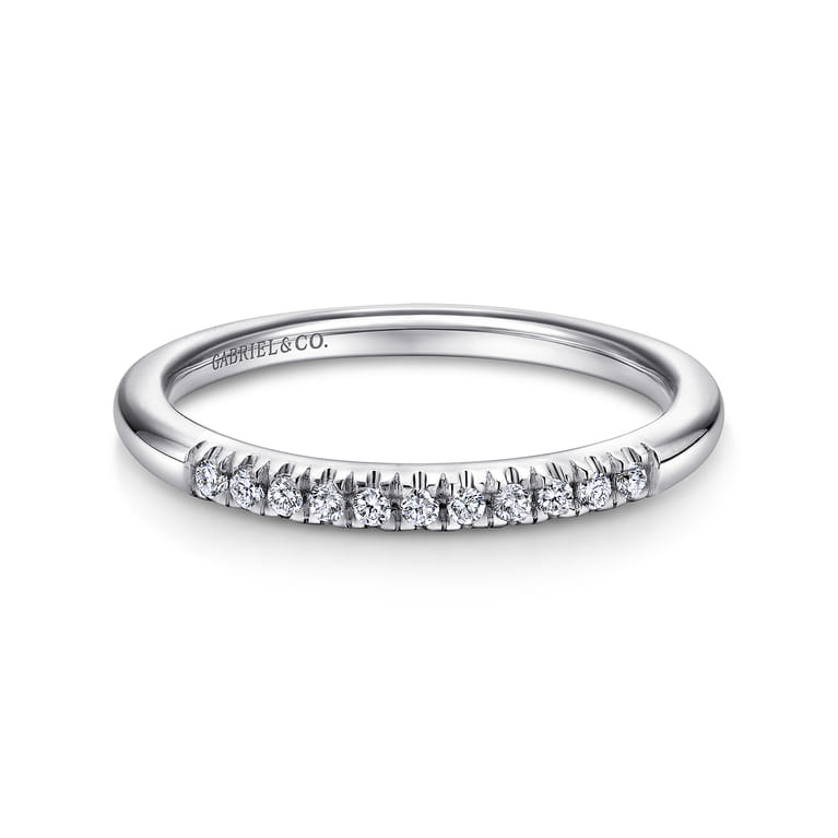 Straight Wedding Ring in Platinum with Round Natural Diamond at Gabriel & Co. - Shot 1