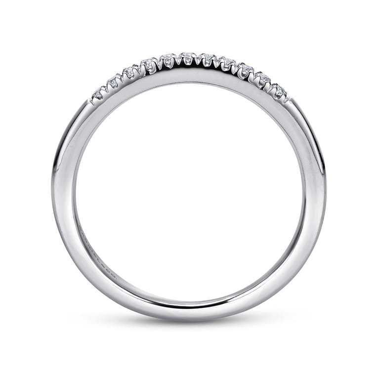 Straight Wedding Ring in Platinum with Round Natural Diamond at Gabriel & Co. - Shot 2