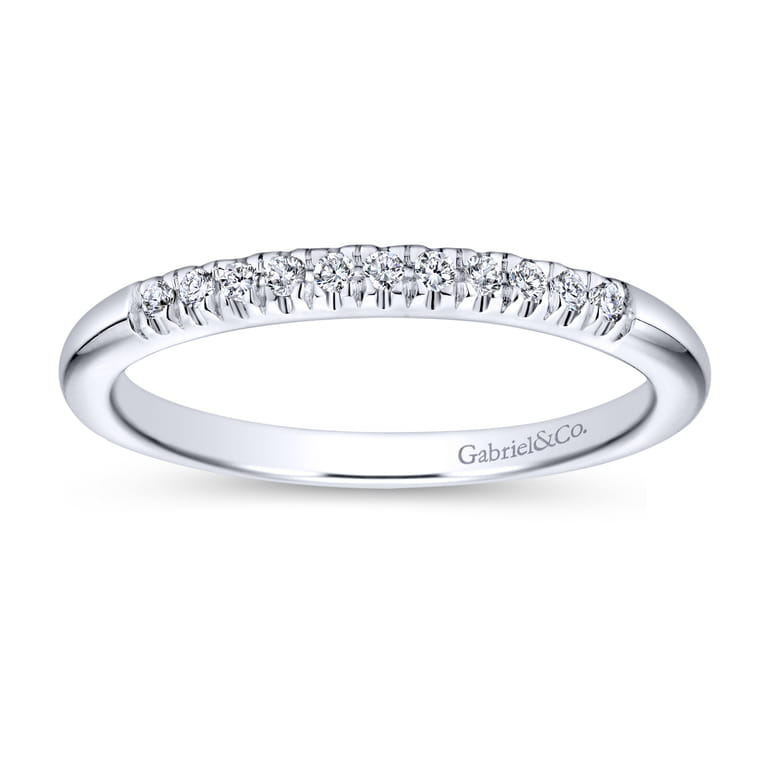 Straight Wedding Ring in Platinum with Round Natural Diamond at Gabriel & Co. - Shot 5