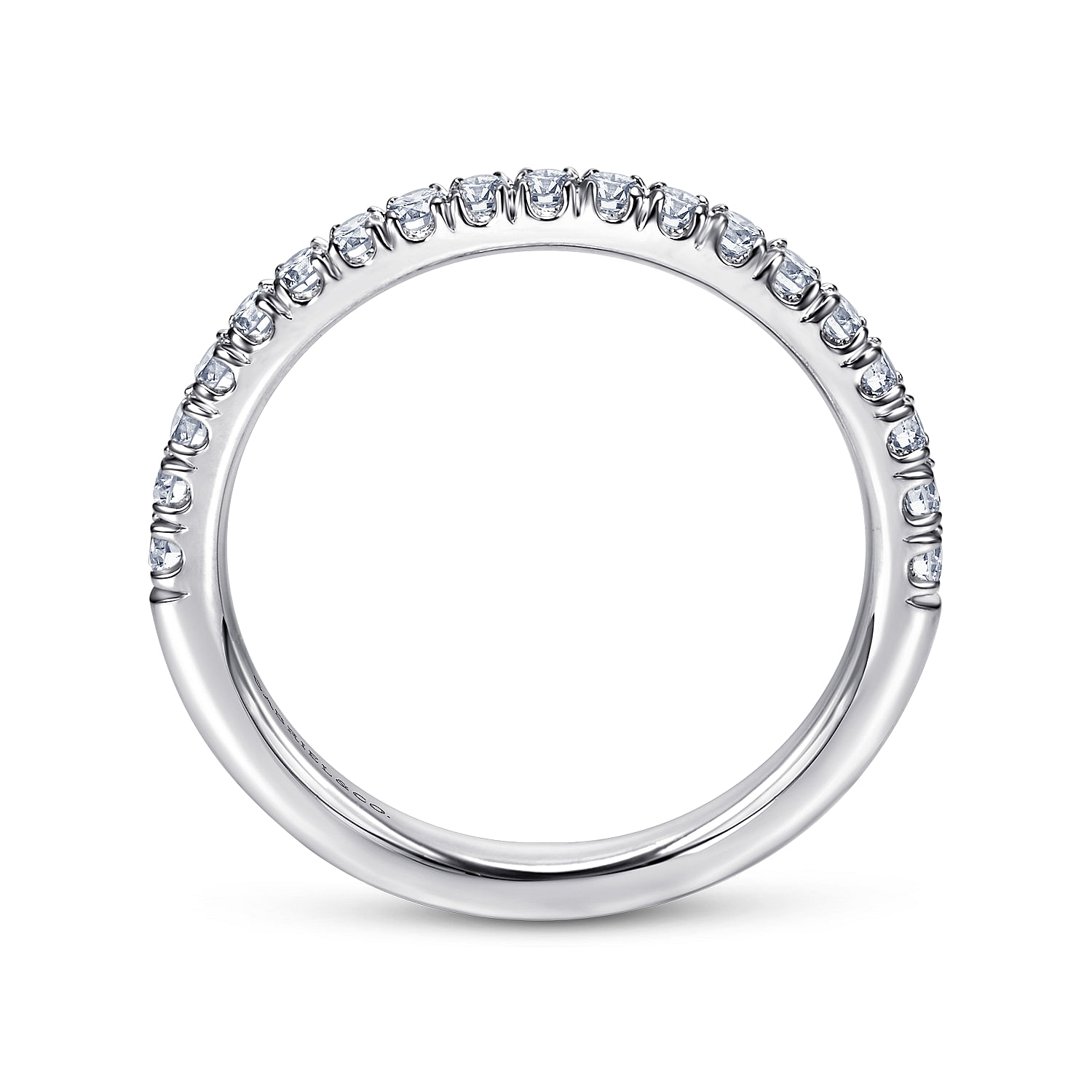 Straight Wedding Ring in Platinum with Round Natural Diamond at Gabriel & Co. - Shot 2