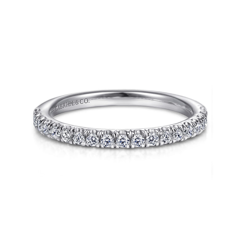 Straight Wedding Ring in Platinum with Round Natural Diamond at Gabriel & Co. - Shot 1