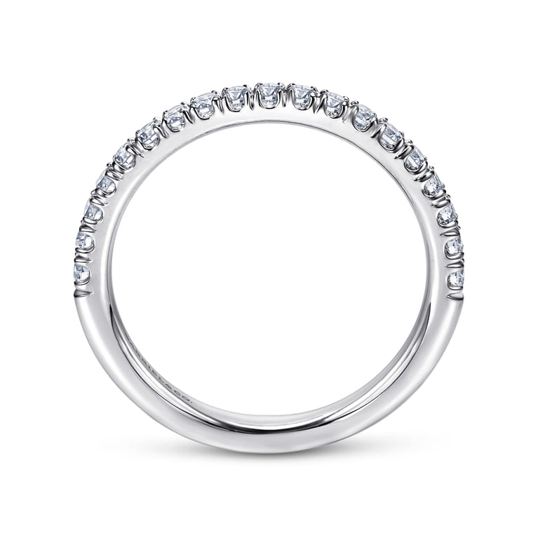 Straight Wedding Ring in Platinum with Round Natural Diamond at Gabriel & Co. - Shot 2
