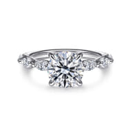 Posh - 14K White Gold Round Diamond Engagement Ring