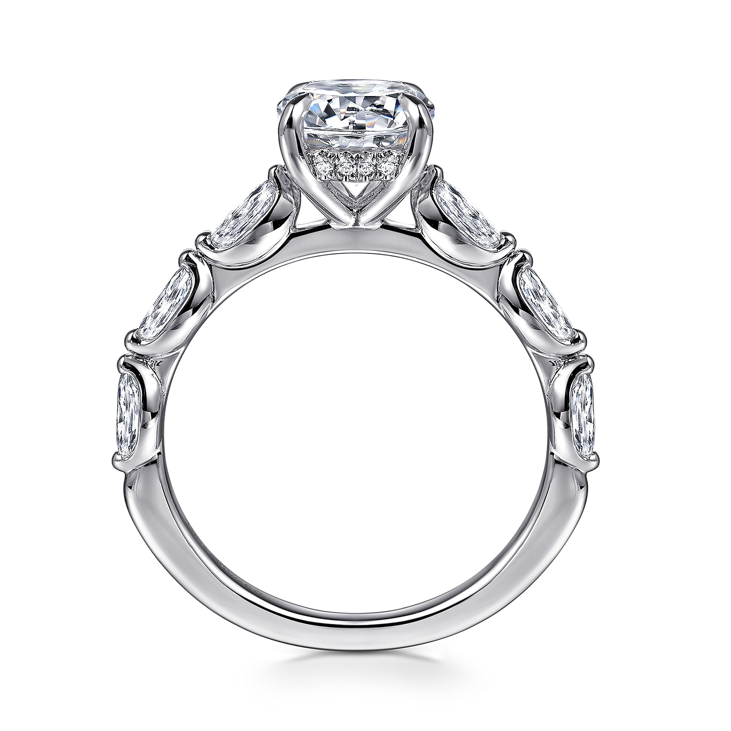 Posh - 14K White Gold Round Diamond Engagement Ring