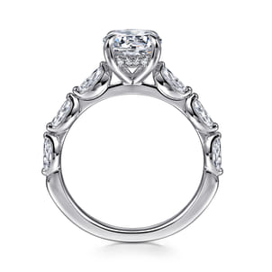 Posh - 14K White Gold Round Diamond Engagement Ring