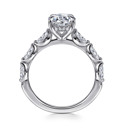 Posh - 14K White Gold Round Diamond Engagement Ring